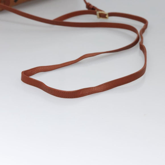 MCM Vicetos Logogram Shoulder Bag PVC Leather Brown Gold Auth BA647