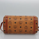 MCM Vicetos Logogram Shoulder Bag PVC Leather Brown Gold Auth BA647-9