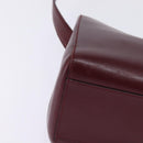 Cartier Shoulder Bag Leather Bordeaux Silver Auth BA6471-14