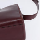 Cartier Shoulder Bag Leather Bordeaux Silver Auth BA6471-15