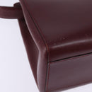 Cartier Shoulder Bag Leather Bordeaux Silver Auth BA6471-16