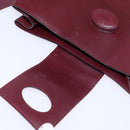 Cartier Shoulder Bag Leather Bordeaux Silver Auth BA6471-10