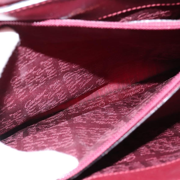 Cartier Shoulder Bag Leather Bordeaux Silver Auth BA6471