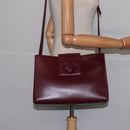 Cartier Shoulder Bag Leather Bordeaux Silver Auth BA6471-22