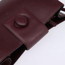 Cartier Shoulder Bag Leather Bordeaux Silver Auth BA6471-6