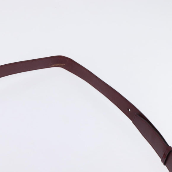 Cartier Shoulder Bag Leather Bordeaux Silver Auth BA6471