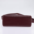 Cartier Shoulder Bag Leather Bordeaux Silver Auth BA6471-5