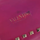 VALENTINO Studs Hand Bag Leather 2way Pink Gold Auth BA6473-10