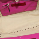 VALENTINO Studs Hand Bag Leather 2way Pink Gold Auth BA6473-12