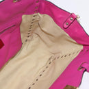 VALENTINO Studs Hand Bag Leather 2way Pink Gold Auth BA6473-19