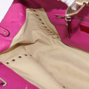 VALENTINO Studs Hand Bag Leather 2way Pink Gold Auth BA6473-20