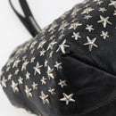Jimmy Choo Studs Tote Bag Leather Black Silver Auth BA6474-16