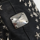 Jimmy Choo Studs Tote Bag Leather Black Silver Auth BA6474-17