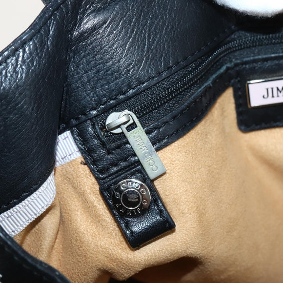 Jimmy Choo Studs Tote Bag Leather Black Silver Auth BA6474