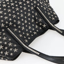 Jimmy Choo Studs Tote Bag Leather Black Silver Auth BA6474-6