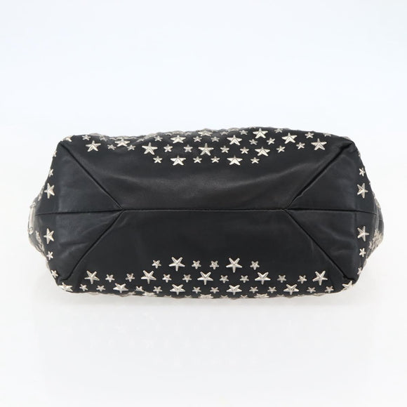 Jimmy Choo Studs Tote Bag Leather Black Silver Auth BA6474