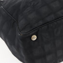 CHANEL New Travel Line Tote Bag Nylon Black Gold CC Auth BA6475-13