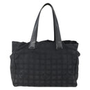 CHANEL New Travel Line Tote Bag Nylon Black Gold CC Auth BA6475-2