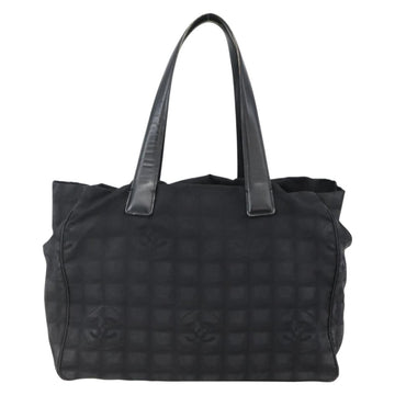 CHANEL New Travel Line Tote Bag Nylon Black Gold CC Auth BA6475 - 0