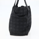 CHANEL New Travel Line Tote Bag Nylon Black Gold CC Auth BA6475-5