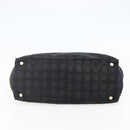 CHANEL New Travel Line Tote Bag Nylon Black Gold CC Auth BA6475-9