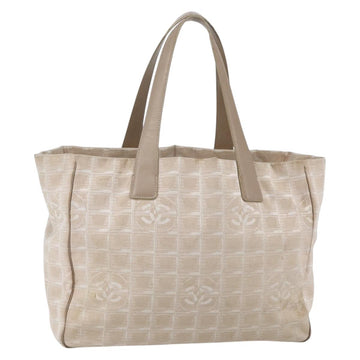 CHANEL New Travel Line Tote Bag Nylon Pink Gold CC Auth BA6476