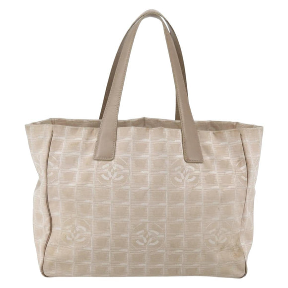 CHANEL New Travel Line Tote Bag Nylon Pink Gold CC Auth BA6476