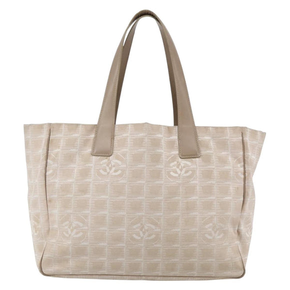 CHANEL New Travel Line Tote Bag Nylon Pink Gold CC Auth BA6476