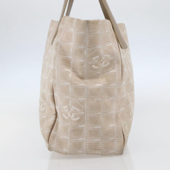 CHANEL New Travel Line Tote Bag Nylon Pink Gold CC Auth BA6476