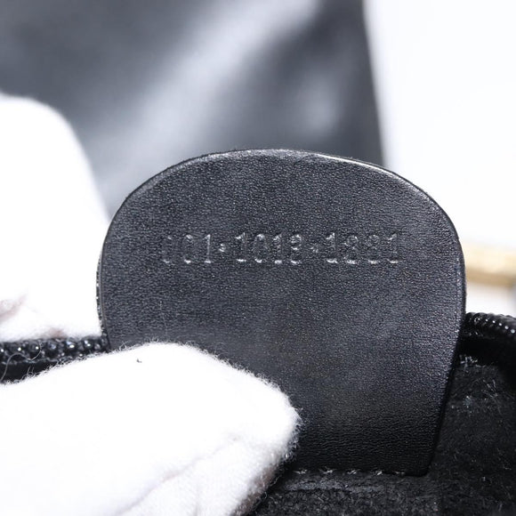 GUCCI Bamboo Shoulder Bag Leather Black Gold 001 1013 1881 Auth BA6477