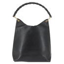 GUCCI Bamboo Shoulder Bag Leather Black Gold 001 1013 1881 Auth BA6477-2