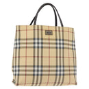 BURBERRY Nova Check Tote Bag PVC Beige Auth BA6478-1
