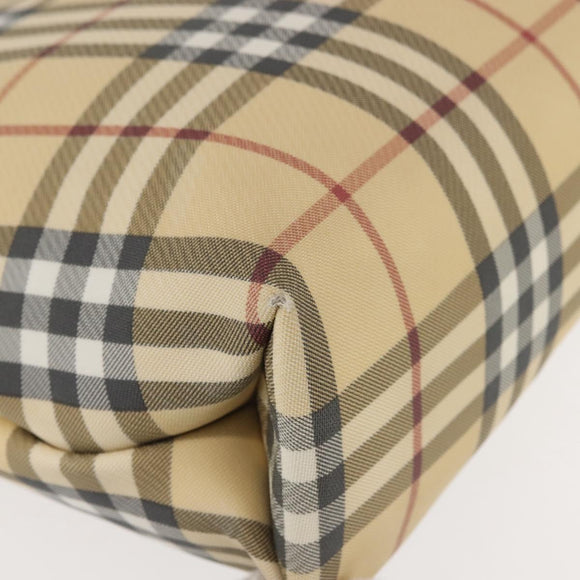 BURBERRY Nova Check Tote Bag PVC Beige Auth BA6478