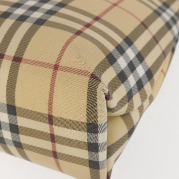 BURBERRY Nova Check Tote Bag PVC Beige Auth BA6478