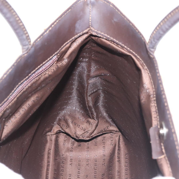 BURBERRY Nova Check Tote Bag PVC Beige Auth BA6478