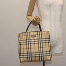 BURBERRY Nova Check Tote Bag PVC Beige Auth BA6478-21