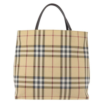 BURBERRY Nova Check Tote Bag PVC Beige Auth BA6478 - 0