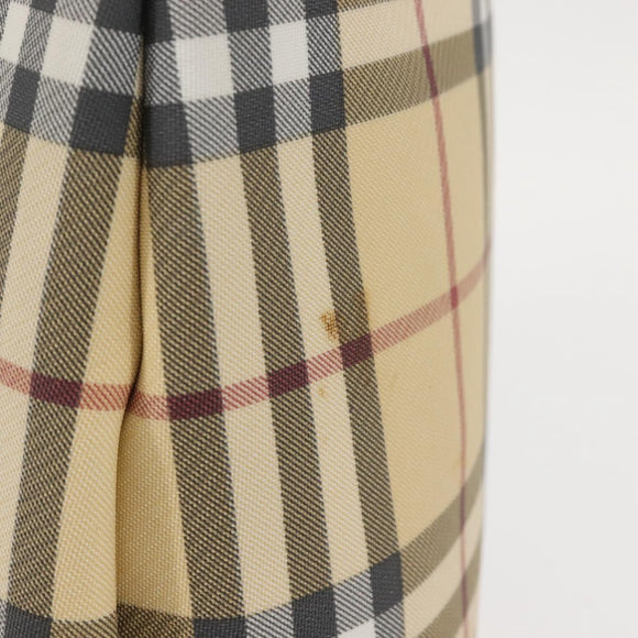 BURBERRY Nova Check Tote Bag PVC Beige Auth BA6478