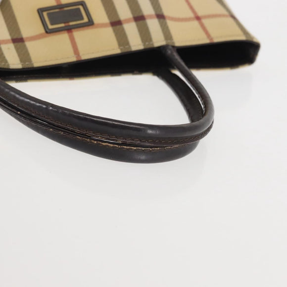 BURBERRY Nova Check Tote Bag PVC Beige Auth BA6478