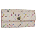 LOUIS VUITTON Multicolor Portefeuille Sarah Wallet White M93532 LV Auth BA6480-1