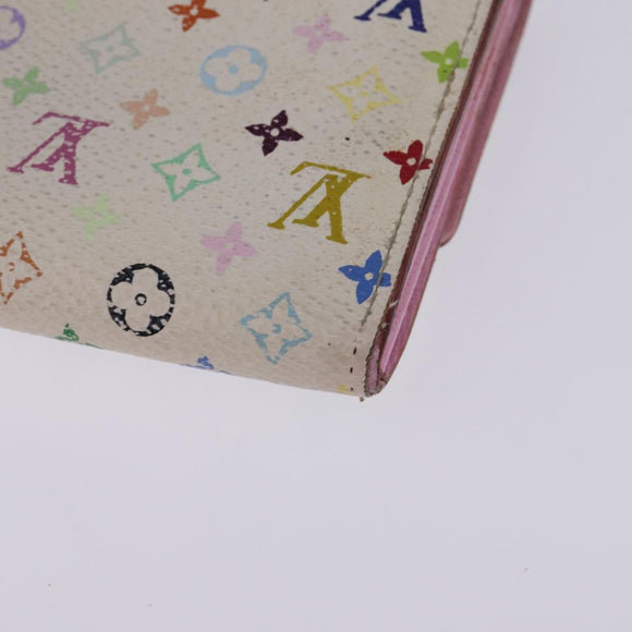 LOUIS VUITTON Multicolor Portefeuille Sarah Wallet White M93532 LV Auth BA6480