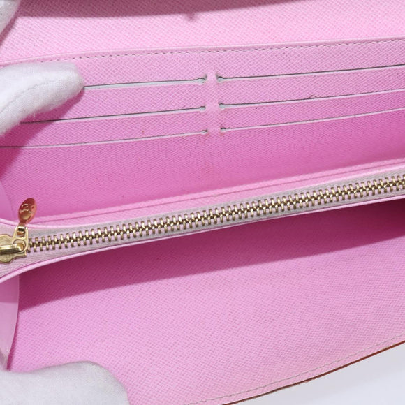 LOUIS VUITTON Multicolor Portefeuille Sarah Wallet White M93532 LV Auth BA6480