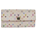 LOUIS VUITTON Multicolor Portefeuille Sarah Wallet White M93532 LV Auth BA6480-13