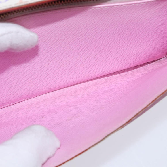 LOUIS VUITTON Multicolor Portefeuille Sarah Wallet White M93532 LV Auth BA6480