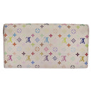 LOUIS VUITTON Multicolor Portefeuille Sarah Wallet White M93532 LV Auth BA6480-2