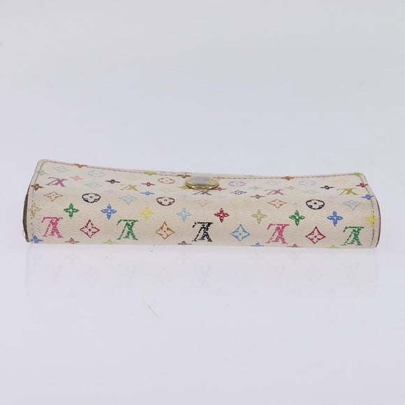 LOUIS VUITTON Multicolor Portefeuille Sarah Wallet White M93532 LV Auth BA6480