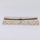 LOUIS VUITTON Multicolor Portefeuille Sarah Wallet White M93532 LV Auth BA6480-6