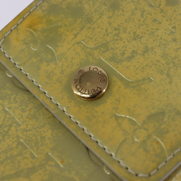 LOUIS VUITTON Monogram Vernis Green Cigarette Case Gris LV Auth BA6481