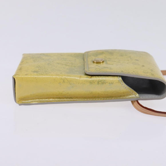 LOUIS VUITTON Monogram Vernis Green Cigarette Case Gris LV Auth BA6481