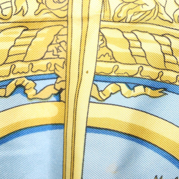 HERMES Carre 90 Scarf ""VUE DU CARROSSE DE LA GALERE LA REALE"" Silk Auth BA6484